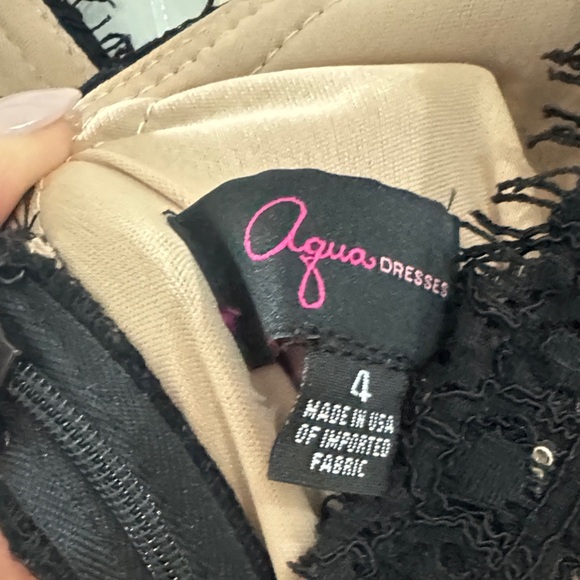 Aqua Elegant Black Lace Maxi Dress - Picture 3 of 8